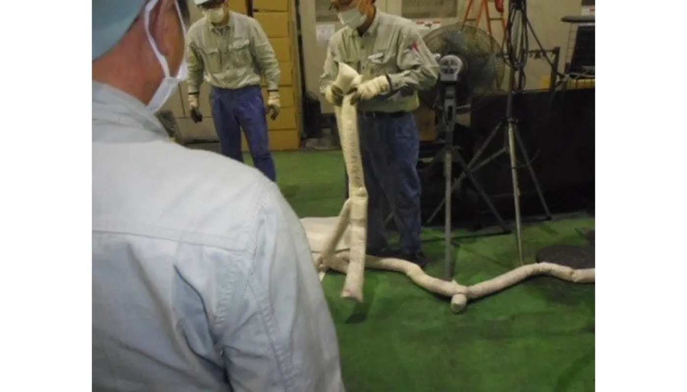 油類の漏洩処理訓練